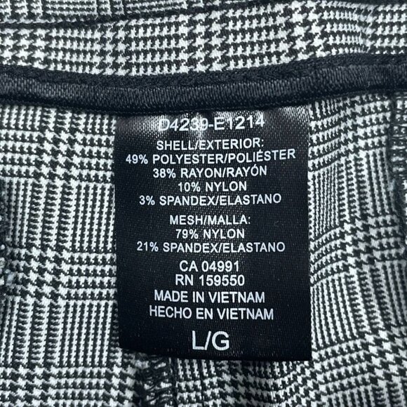 Hilary Radley Gray Plaid Straight-Leg Stretch Pants Size L Made In Vietnam d0219 - Picture 6 of 9